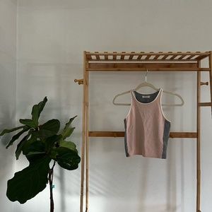 Maxwell Cropped Pink and Gray Tank Top